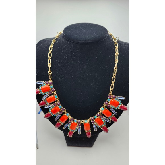 Jewelry - Art Deco Bib Rhinestone Statement Necklace Glamour Bling Ice Multicolor‎